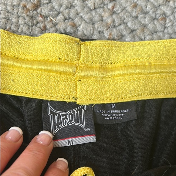 Tapout Black Track Pants with Yellow Trim - Picture 3 of 8